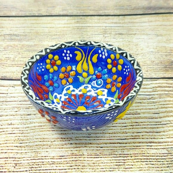 Ceramic Round Bowl Handmade Tapas Pottery Pinch Small Dip Dish Serveware Décor - Picture 4 of 10